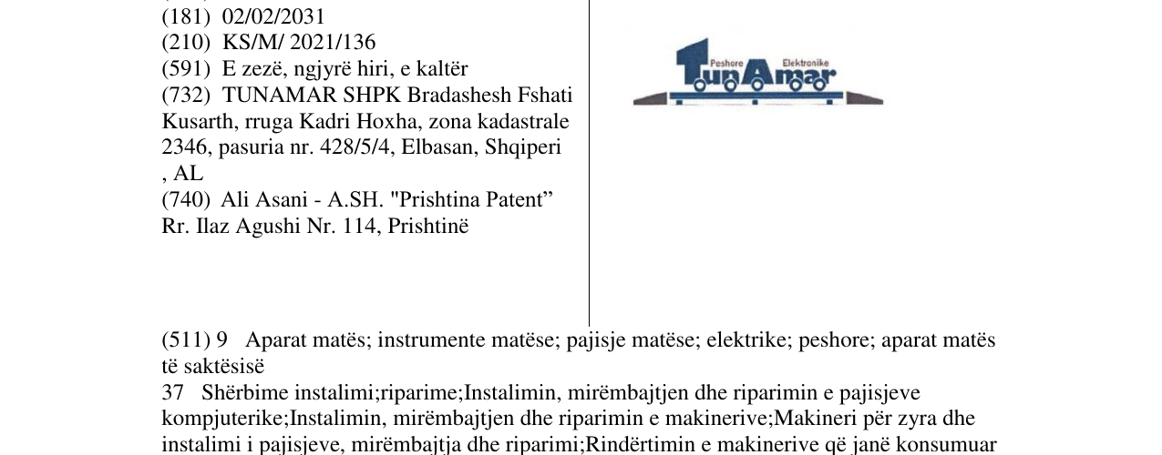 Zëri i markës tunamar në buletin