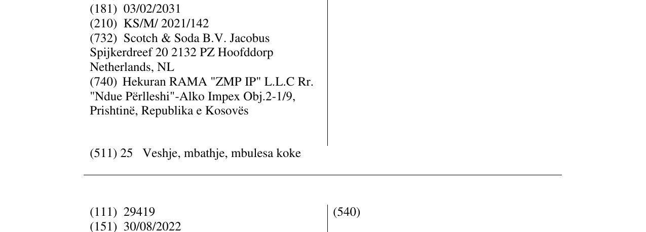 Zëri i markës SCOTCH & SODA në buletin