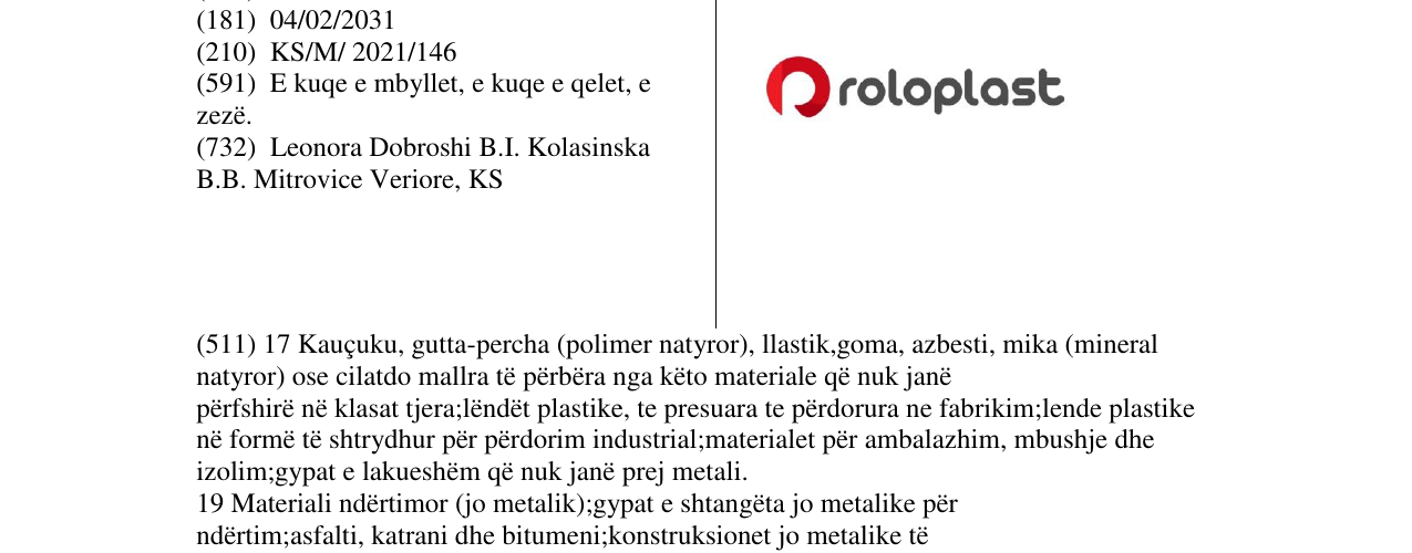 Zëri i markës roloplast në buletin