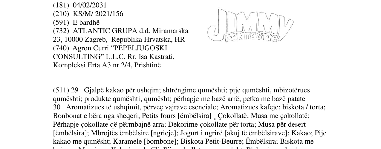 Zëri i markës JIMMY FANTASTIC në buletin