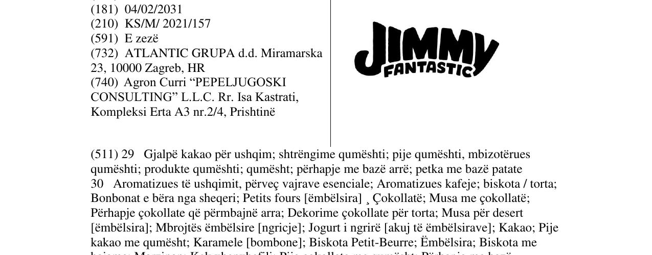 Zëri i markës JIMMY FANTASTIC në buletin