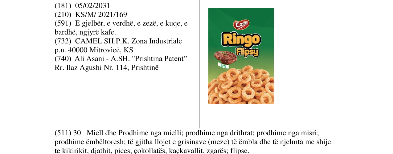 Zëri i markës RINGO FLIPS GRILL në buletin