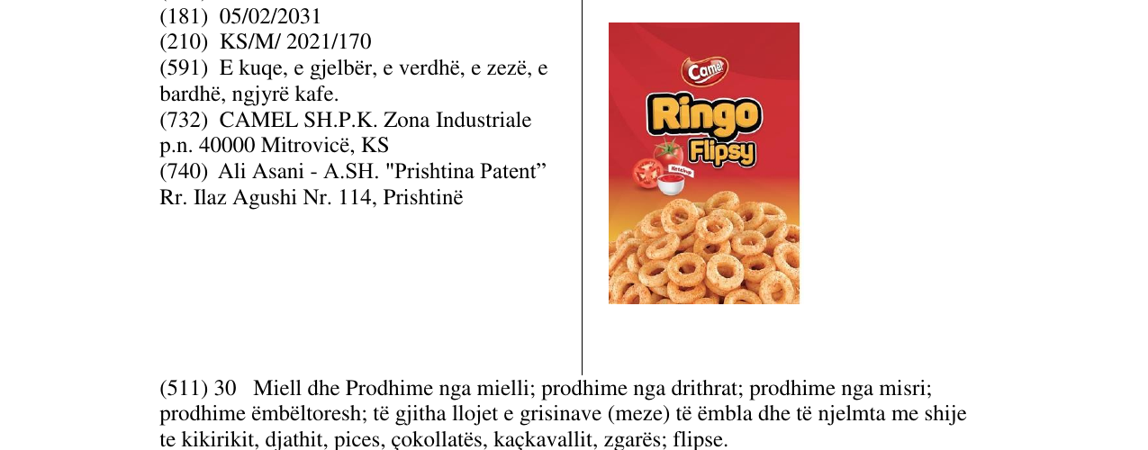 Zëri i markës RINGO FLIPS KWTCHUP në buletin