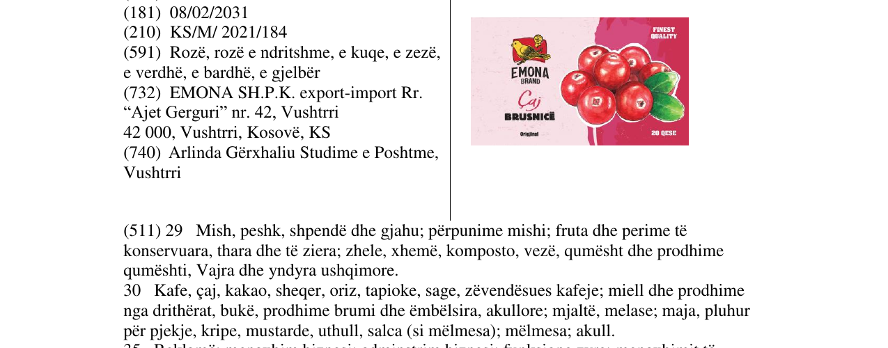 Zëri i markës emona brand brusnice në buletin