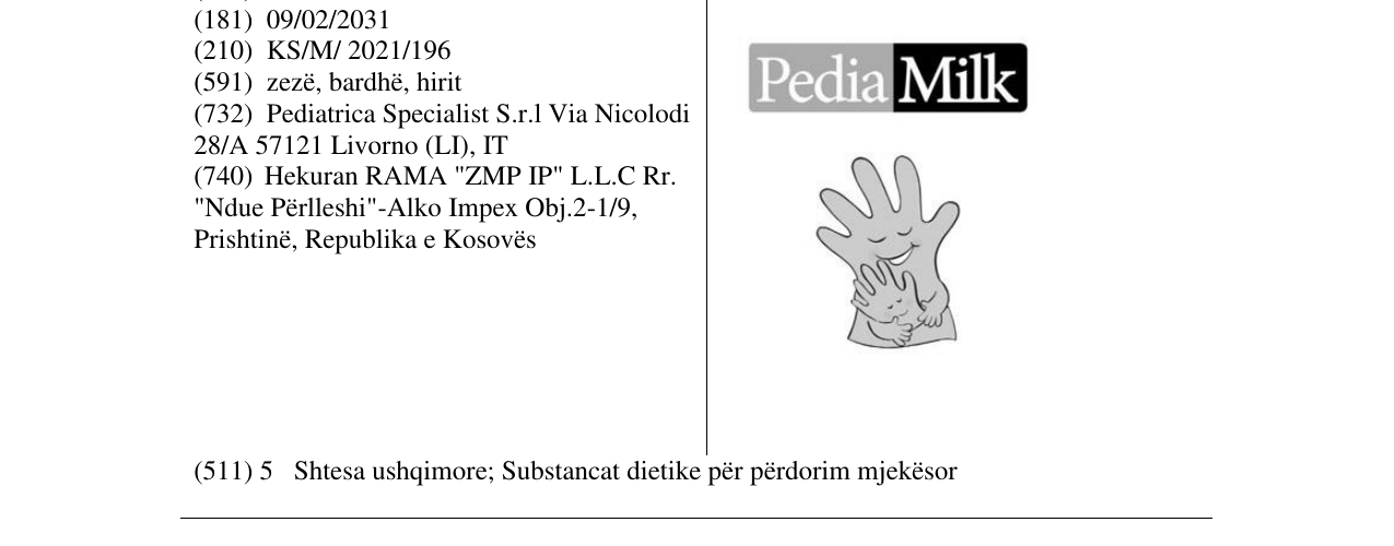 Zëri i markës pediaMilk në buletin