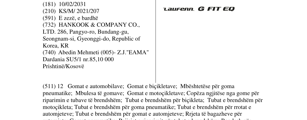 Zëri i markës Laufenn G FIT EQ në buletin