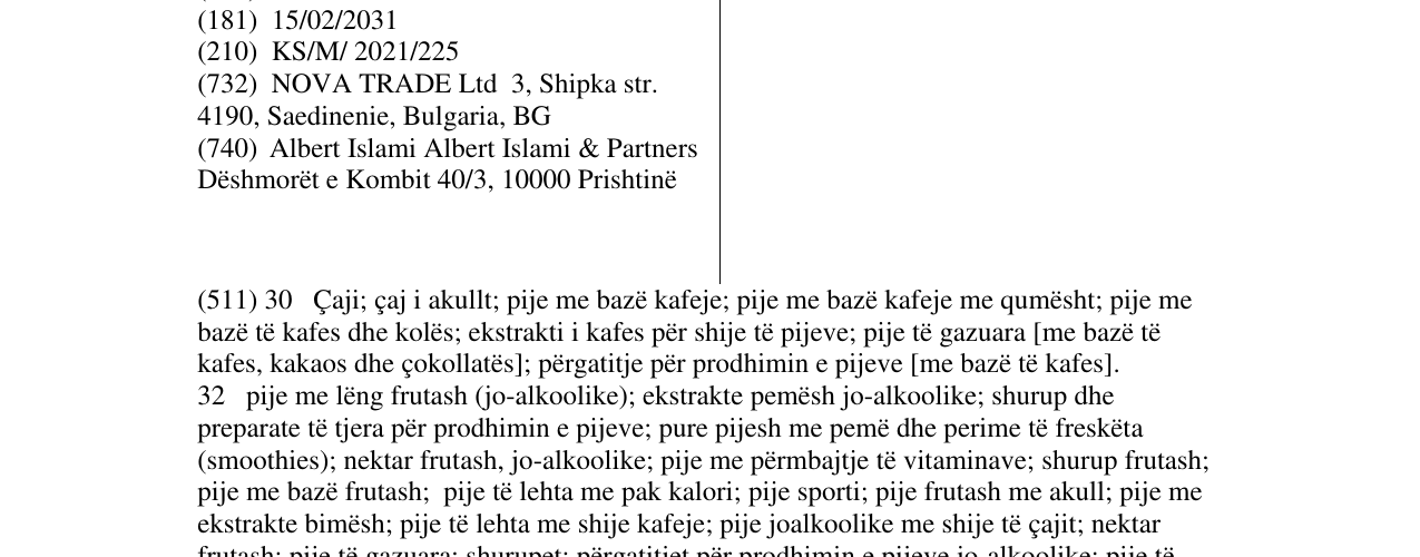 Zëri i markës DERBY në buletin