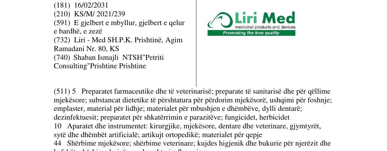 Zëri i markës LIRI MED në buletin