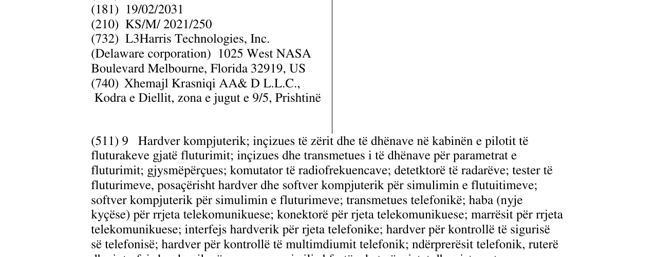 Zëri i markës L3HARRIS në buletin