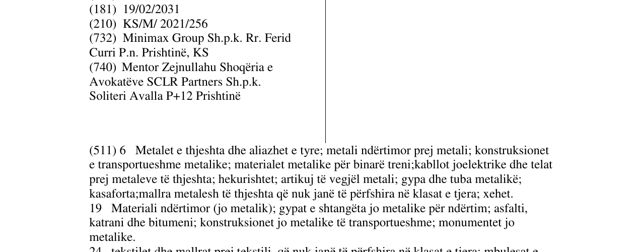 Zëri i markës MINIMAX në buletin