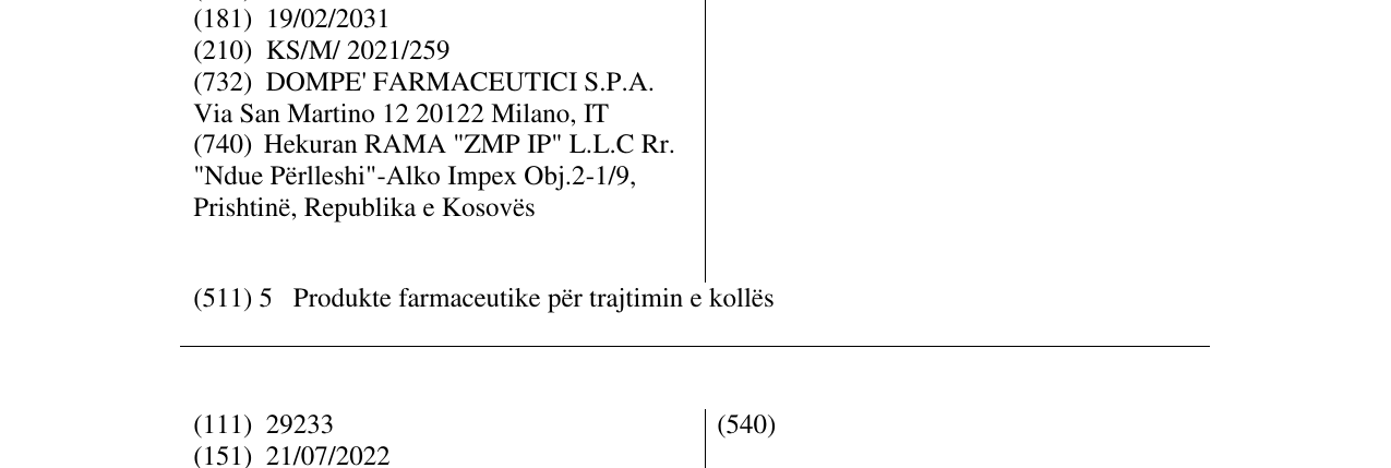 Zëri i markës BRONCARD në buletin