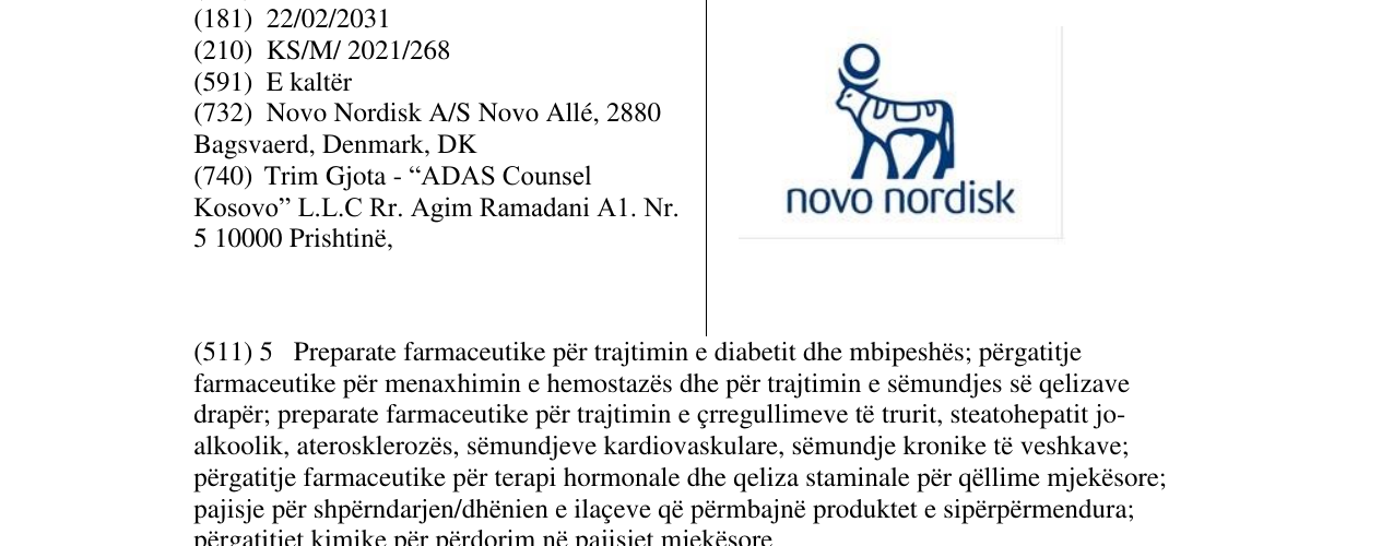 Zëri i markës novo nordisk në buletin