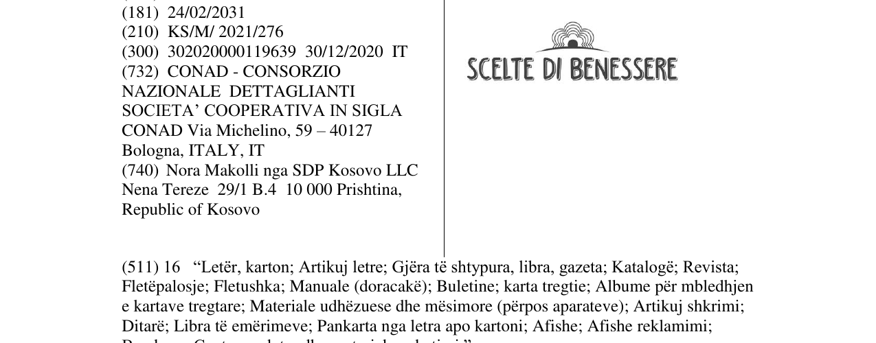 Zëri i markës scelte di benessere në buletin