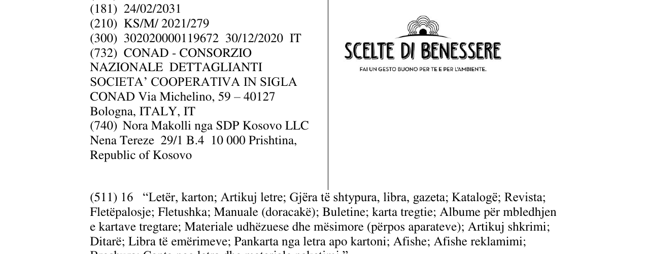 Zëri i markës scelte di benessere në buletin