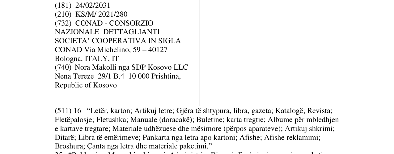 Zëri i markës IL BUONO DEL PAESE në buletin
