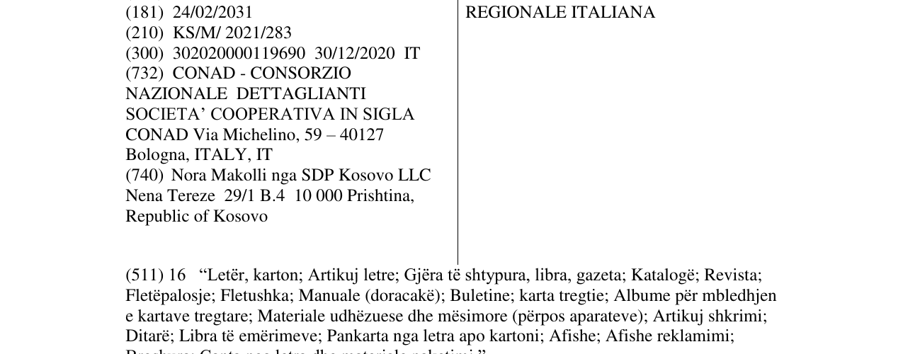 Zëri i markës IL BUONO DEL PAESE PER TE, IL MEGLIO DELLA TRADIZIONE REGIONALE ITALIANA në buletin