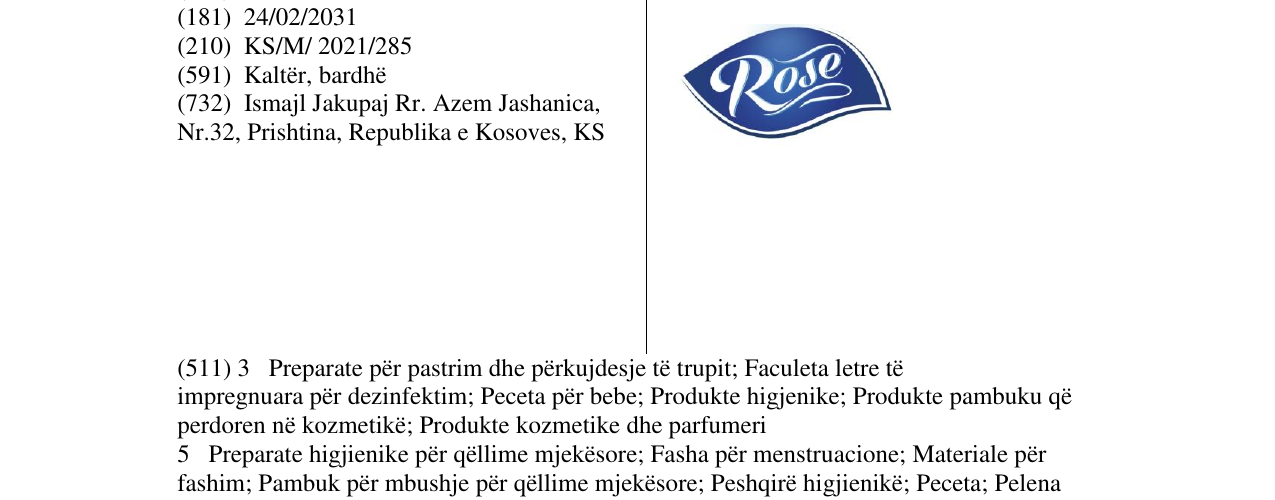Zëri i markës Rose në buletin