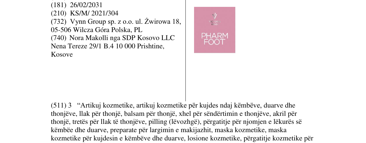 Zëri i markës pharm foot në buletin