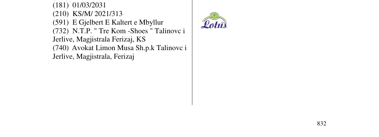 Zëri i markës lotus në buletin
