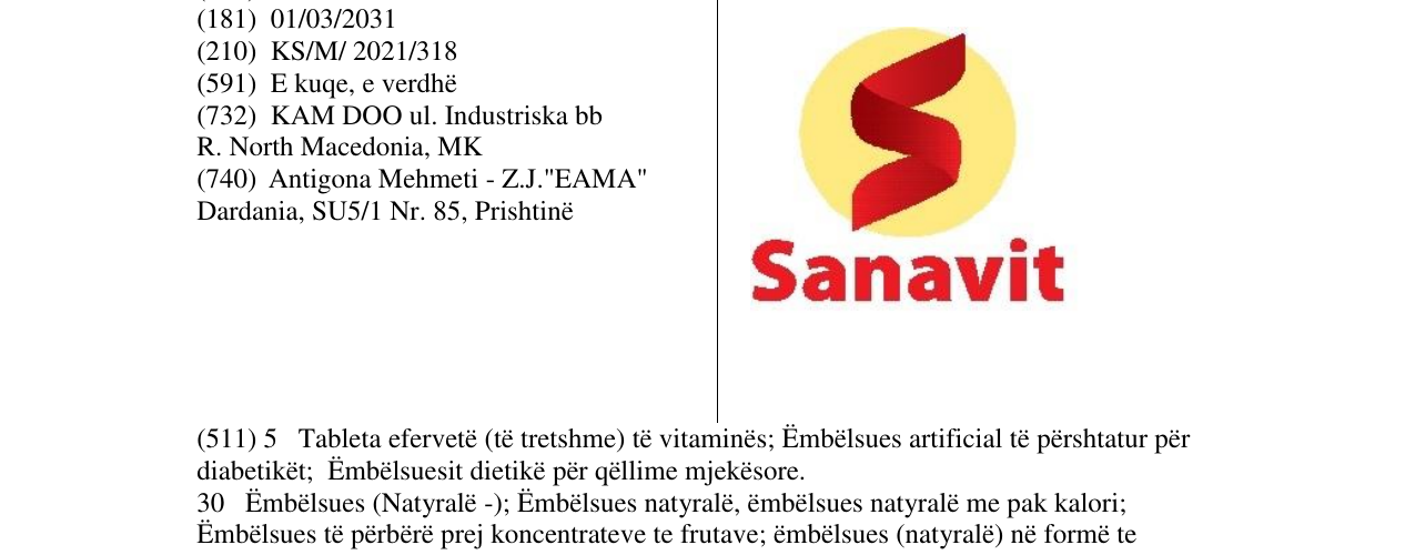 Zëri i markës Sanavit në buletin