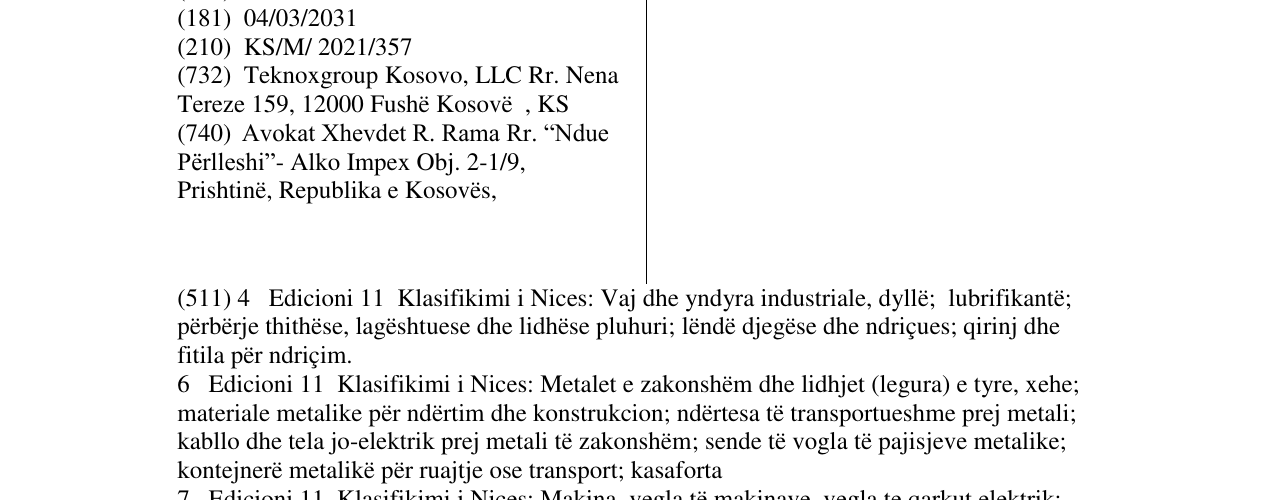 Zëri i markës Teknox në buletin