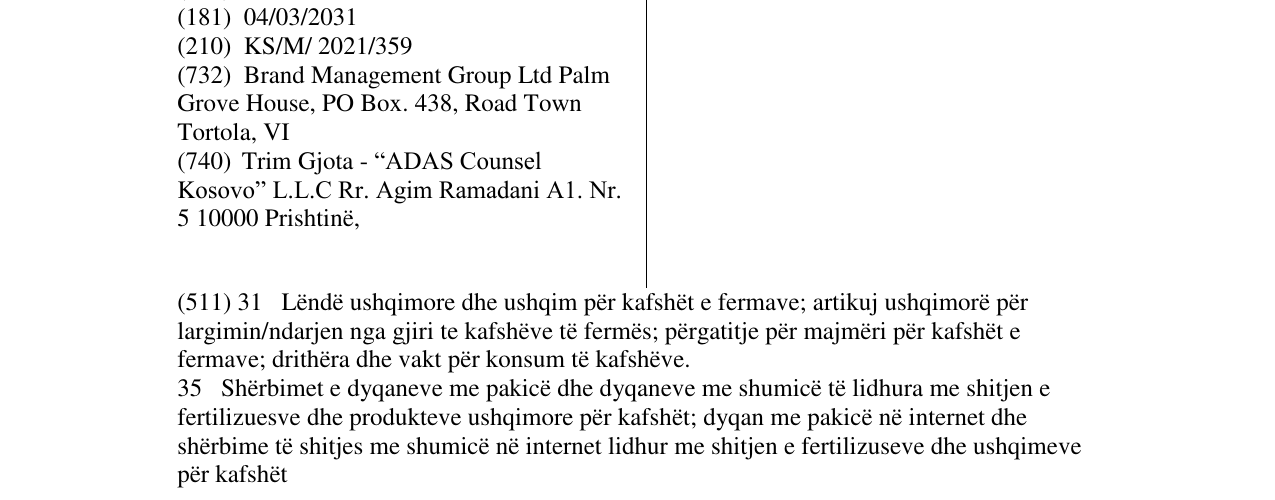 Zëri i markës FARMISA në buletin