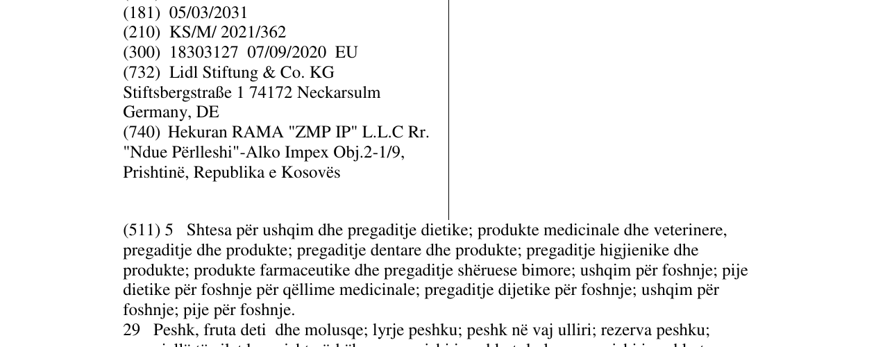 Zëri i markës Bohemicca në buletin