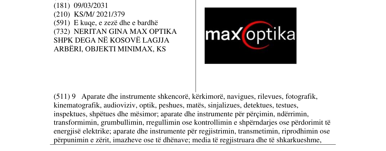 Zëri i markës maxoptika në buletin