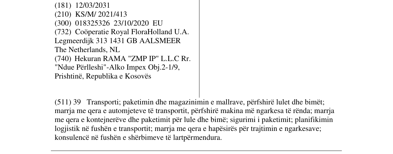 Zëri i markës FLORIWAY në buletin