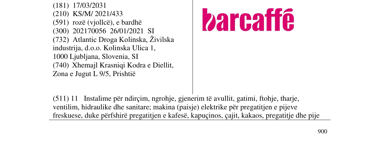 Zëri i markës barcaffe në buletin