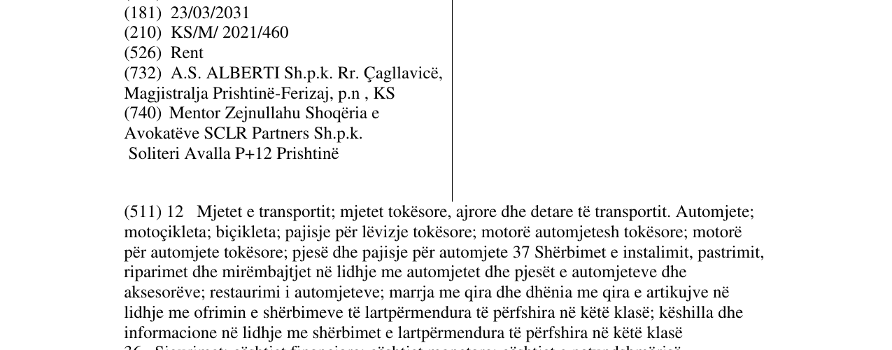 Zëri i markës Rent Alberti në buletin