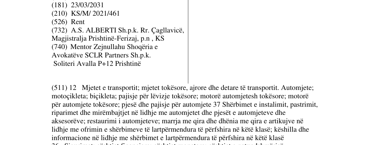 Zëri i markës Rent Alberti në buletin