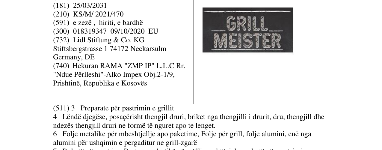 Zëri i markës grill meister në buletin