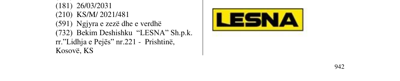 Zëri i markës LESNA në buletin