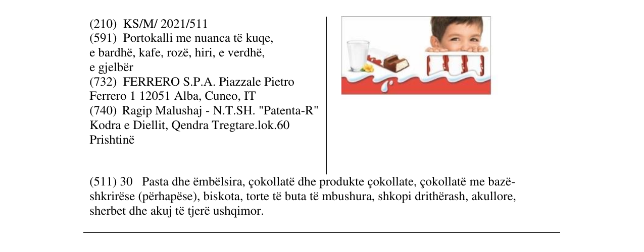 Zëri i markës ferero në buletin