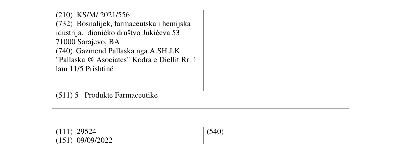 Zëri i markës LYMUNIX në buletin
