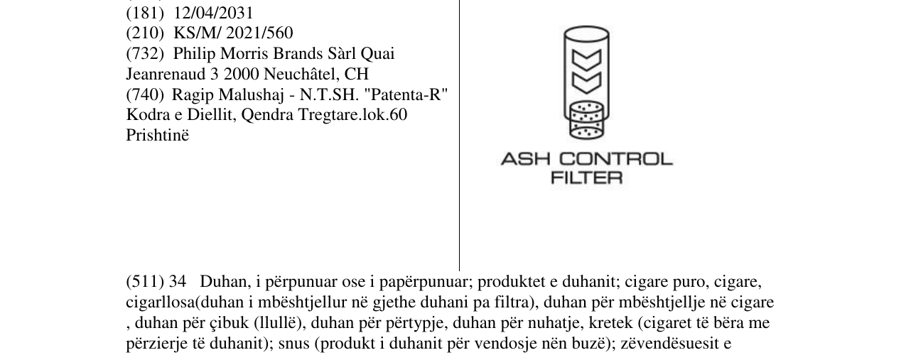 Zëri i markës ash control filter në buletin