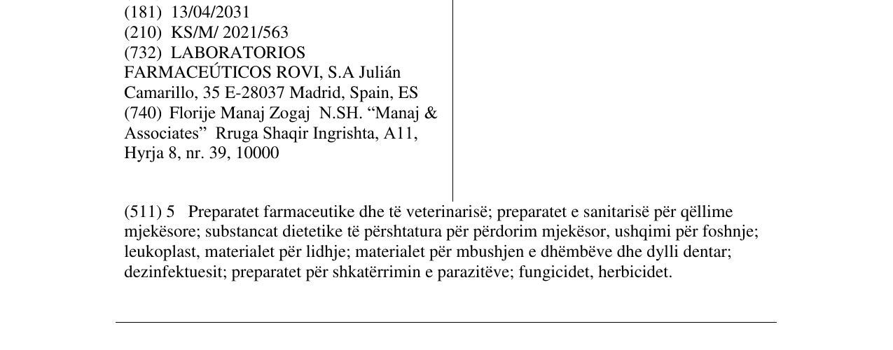 Zëri i markës CRUSIA në buletin