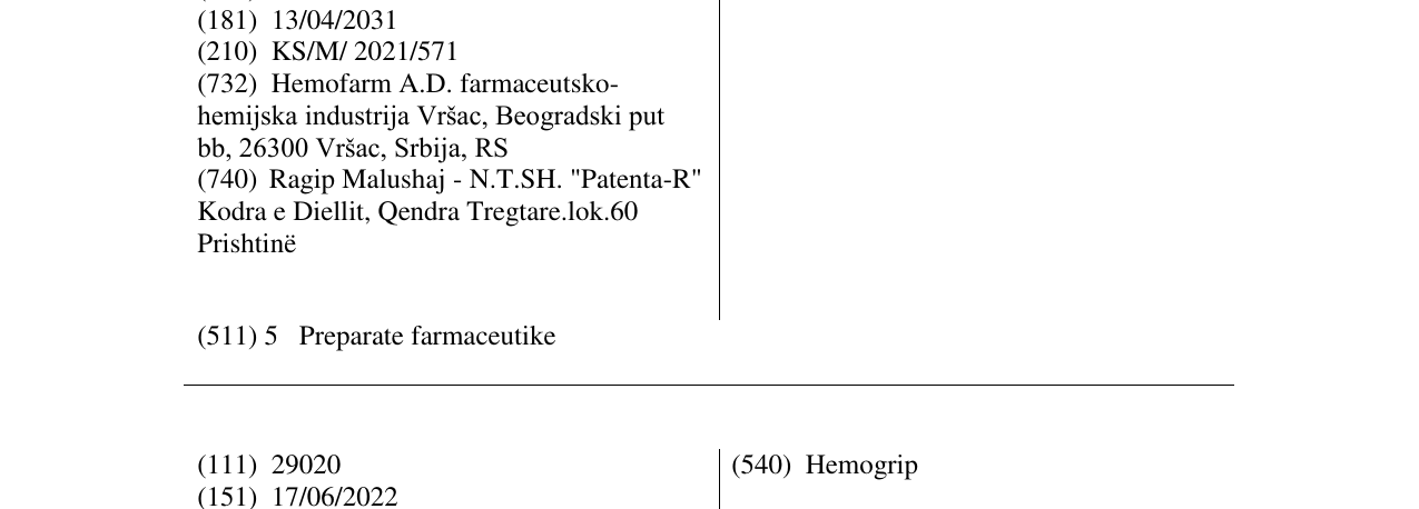 Zëri i markës Hemofiber në buletin