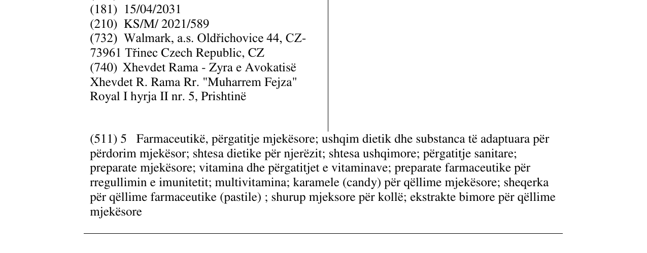 Zëri i markës Septofort në buletin