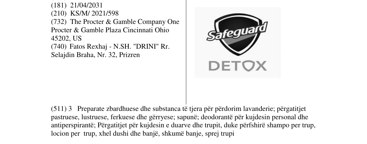 Zëri i markës Safeguard DETOX në buletin