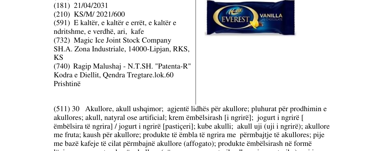 Zëri i markës magic everest në buletin