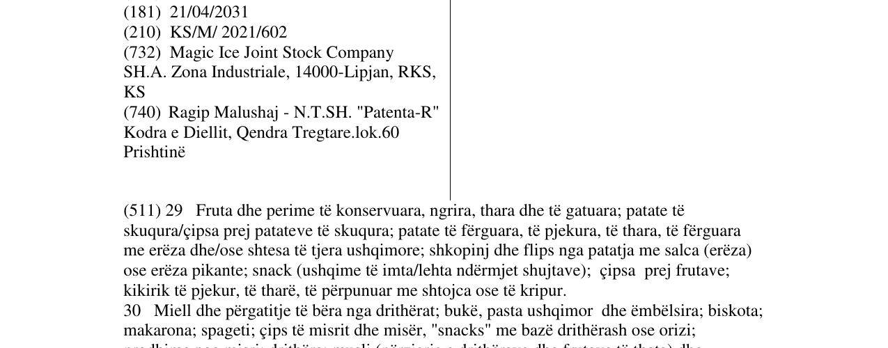 Zëri i markës Ringer në buletin