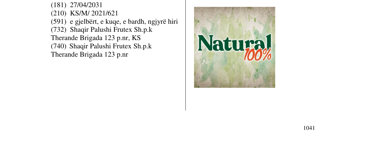 Zëri i markës Natural100% në buletin