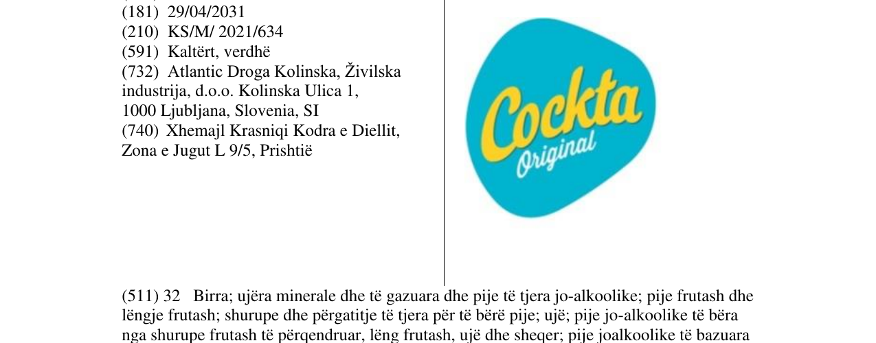 Zëri i markës Cockta në buletin