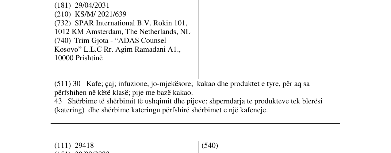 Zëri i markës CENSA në buletin