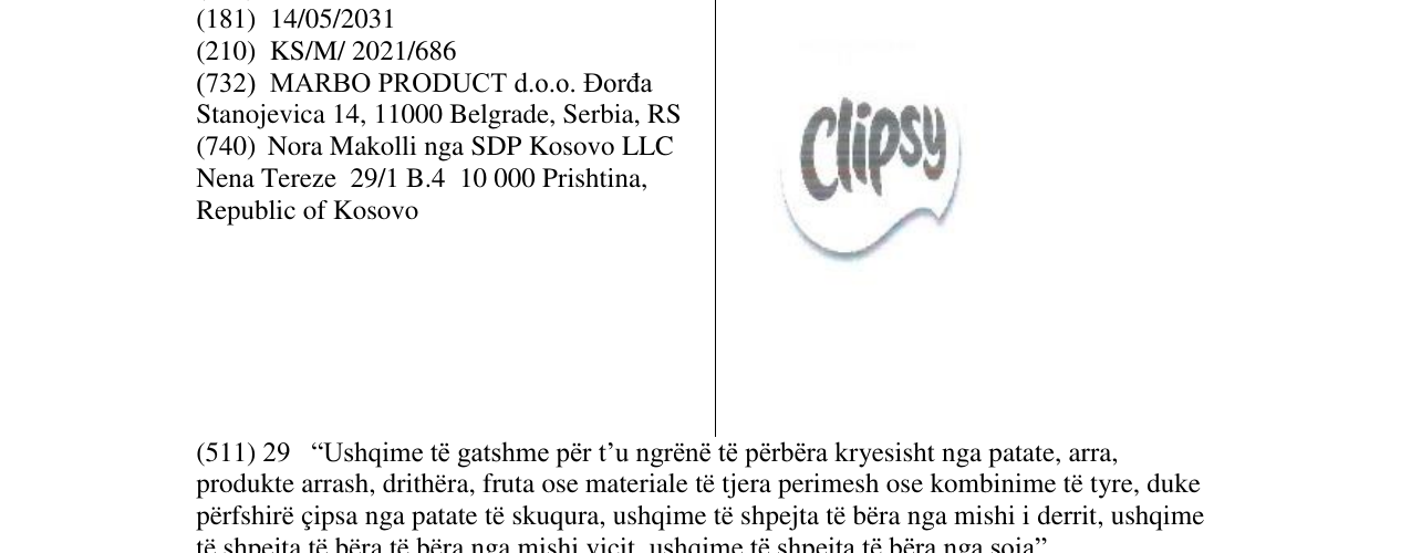 CLIPSY markasının bültendeki kaydı