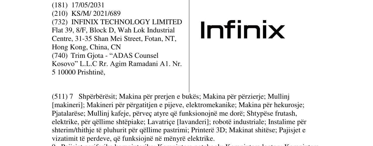 Zëri i markës infinix në buletin