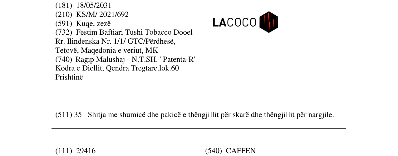 Zëri i markës LACOCO në buletin