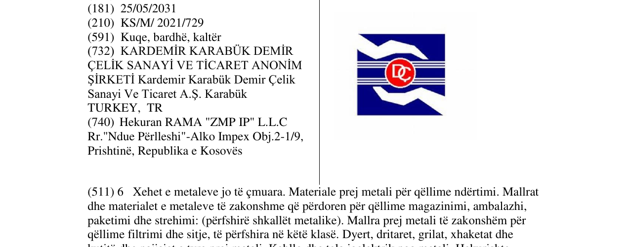 Zëri i markës kardemir karabuk në buletin